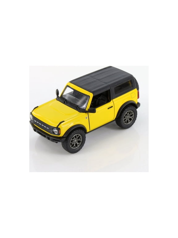 2022 Ford Bronco Closed Top, Yellow - Kinsmart 5438DA/B - 1/34 Scale Diecast Model Car