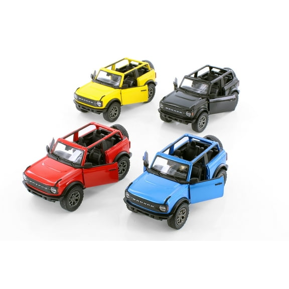 2022 Ford Bronco Open Top, Box of 12 Assortment - Kinsmart 5438DA - 1/34 Scale Diecast Model Cars