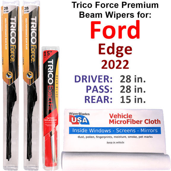2022 Ford Edge Performance Beam Wipers (Set of 3) w/Rear Wiper