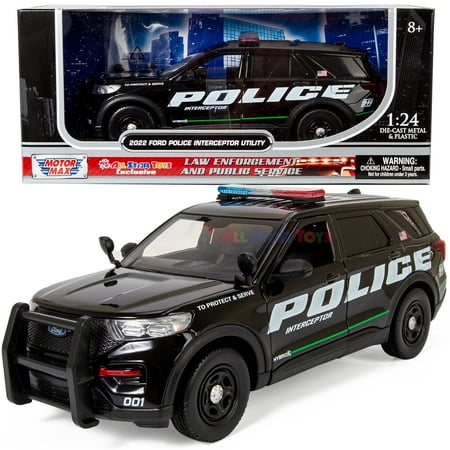 2022 Ford Explorer Police Interceptor Utility Official Promo Version w/ Light Bar 1/24 Diecast Model Car All Star Toys Exclusive Motormax 76992