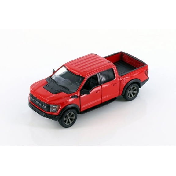 2022 Ford F-150 Raptor Pickup Truck, Red - Kinsmart 5436D - 1/46 scale Diecast Model Toy Car