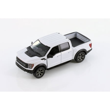 2022 Ford F-150 Raptor Pickup Truck, White - Kinsmart 5436D - 1/46 scale Diecast Model Toy Car