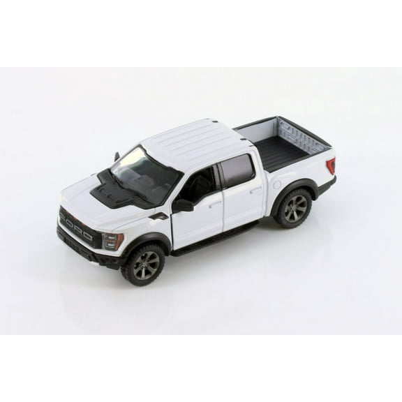 2022 Ford F-150 Raptor Pickup Truck, White - Kinsmart 5436D - 1/46 scale Diecast Model Toy Car