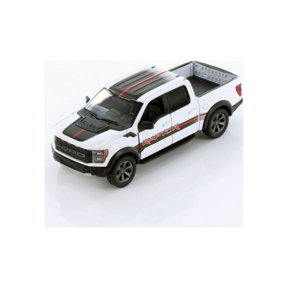 2022 Ford F-150 Raptor Pickup Truck, White - Kinsmart 5436DF - 1/46 scale Diecast Model CarPlastic