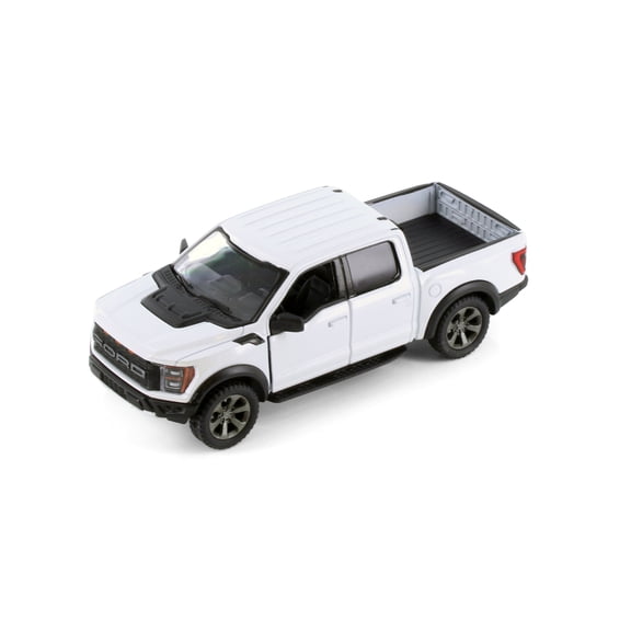 2022 Ford F-150 Raptor Pickup Truck, White - Kinsmart 5436DW - 1/46 Scale Diecast Model Car