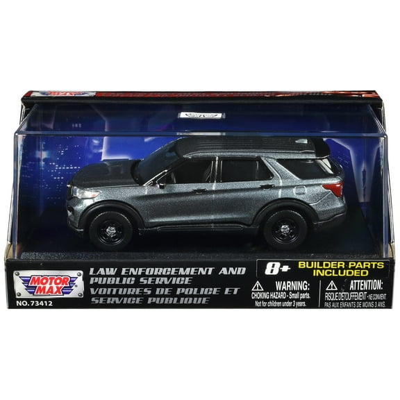 2022 Ford Police Interceptor Gray Metallic Unmarked "Law Enforcement & Public Service" Series 1/43 Diecast Model Car by Motormax