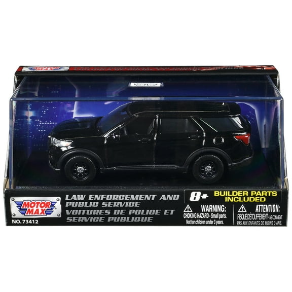 2022 Ford Police Interceptor Utility Black Unmarked "Law Enforcement & Public Service" Series 1/43 Diecast Model Car by Motormax