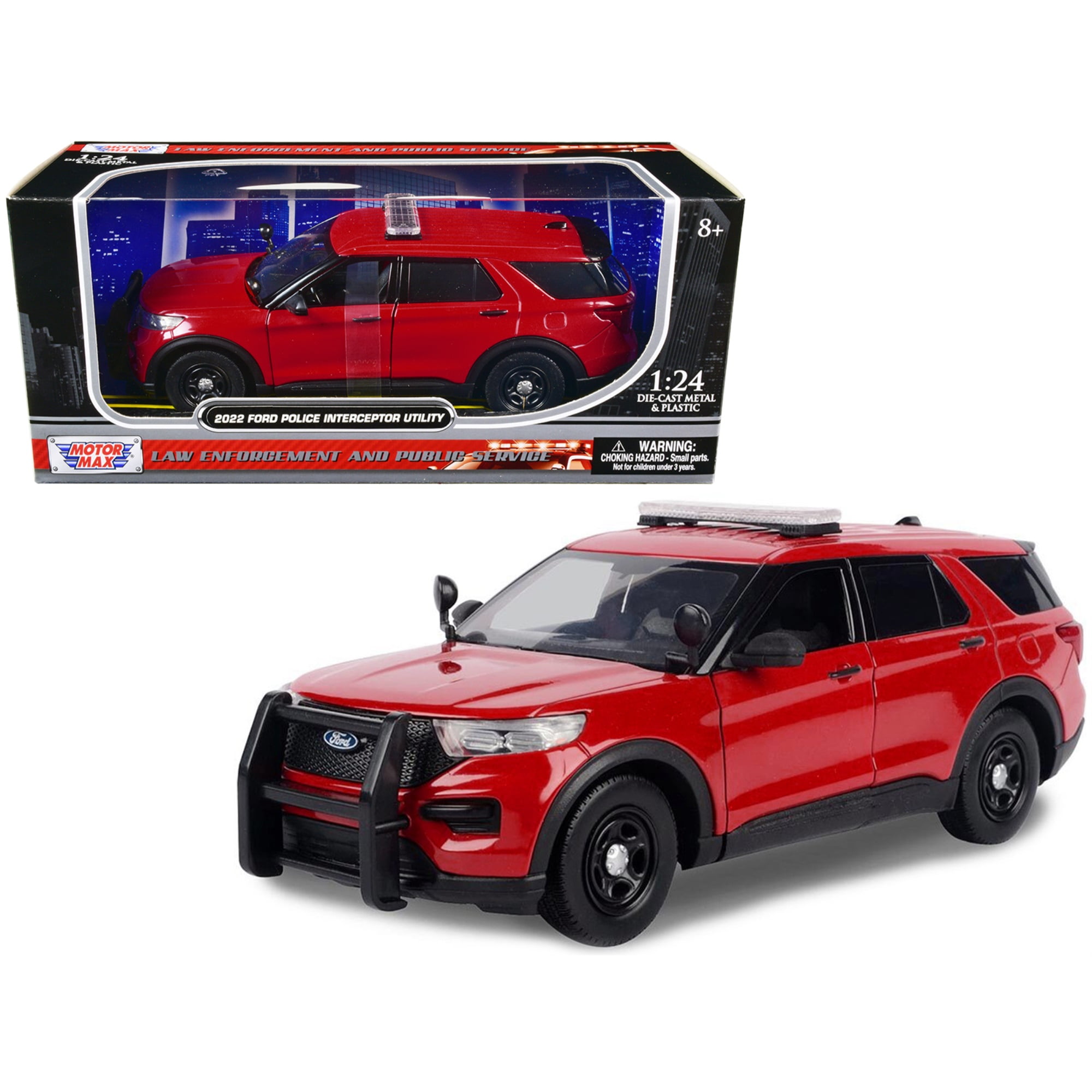 2022 Ford Police Interceptor Utility Unmarked Red 1 24 Diecast