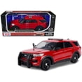 thumbnail image 1 of 2022 Ford Police Interceptor Utility Unmarked Red 1/24 Diecast Model Car by Motormax, 1 of 3