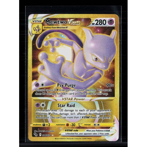 2022 GO Mewtwo VSTAR Holo Secret Rare UR #86/78