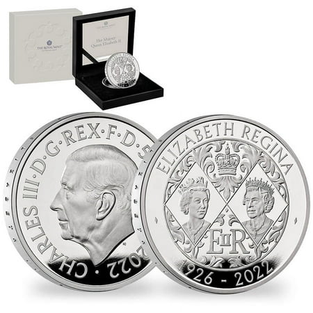 2022 Great Britain 56.56 Gram Queen Elizabeth II Piedfort Proof Silver Coin .925 Fine (w/Box & COA)