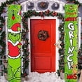 thumbnail image 1 of 2022 Grinch Christmas Decorations Grinch Porch Sign Door Banner Merry Grinchmas, 1 of 8