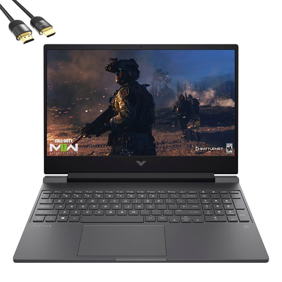 2022 HP Victus Gaming Laptop, 15.6" FHD 144Hz Display, 12th Gen Core i5-12450H, GeForce GTX 1650, 16GB RAM, 1TB SSD, USB-C, HDMI, RJ45, SD Card Reader, WiFi 6, Backlit, Mytrix HDMI 2.1 Cable, Win 11