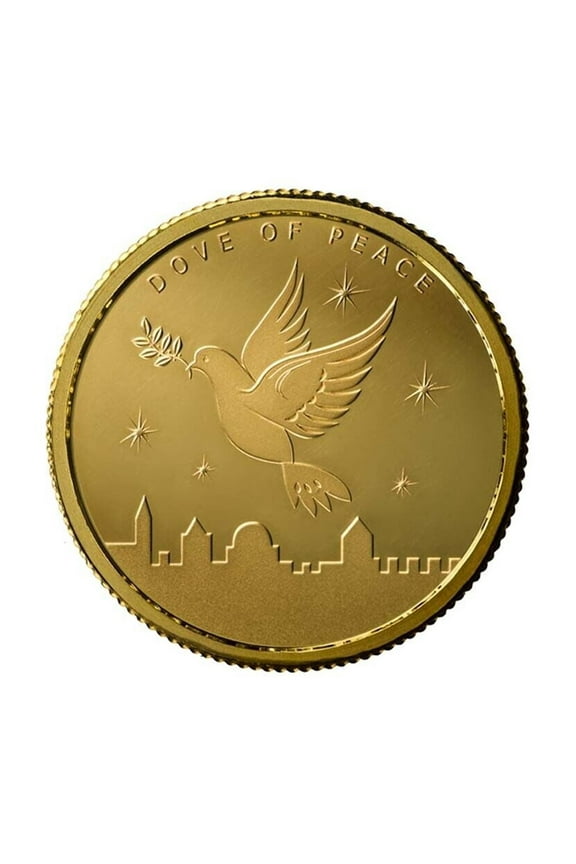 2022 Holy Land Mint Dove of Peace 1/25 oz Gold Round - In Mint Capsule