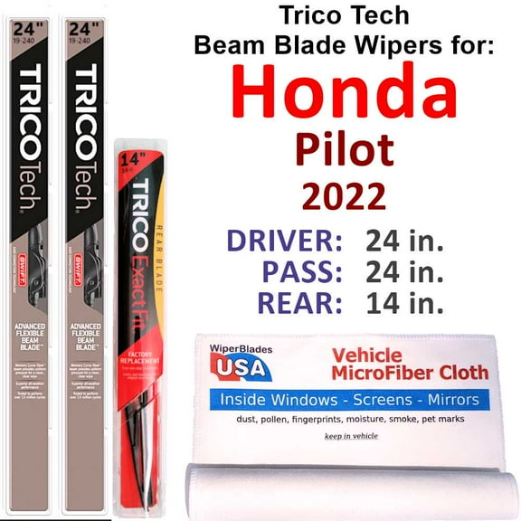 2022 Honda Pilot Beam Blade Wipers (Set of 3) w/Rear Wiper