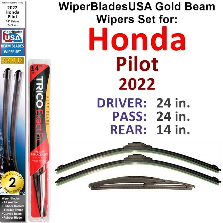 2022 Honda Pilot Beam Wiper Blades Wipers WBUSA (Set of 3) w/Rear