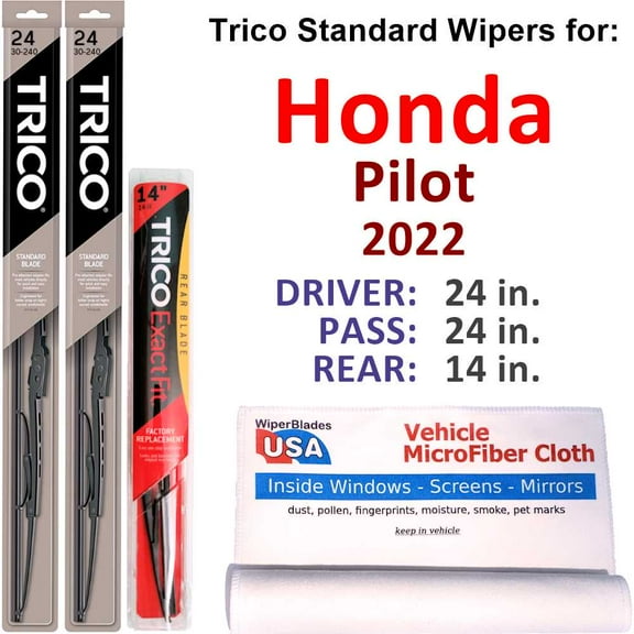 2022 Honda Pilot Wiper Blades (Set of 3) w/Rear Wiper