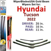 2022 Hyundai Tucson Beam Wiper Blades Wipers WBUSA (Set of 3) w/Rear Wiper