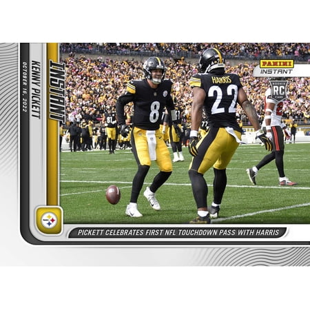 2022 Instant Weekly Pass Football Kenny Pickett Trading Card #68 (Rookie Card, Celebrates First NFL Touchdown Pass with Harris)