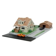 Fast & Furious Nano Hollywood Rides Dom Torettos House Display Diorama with Two 1.65 Die-cast Cars