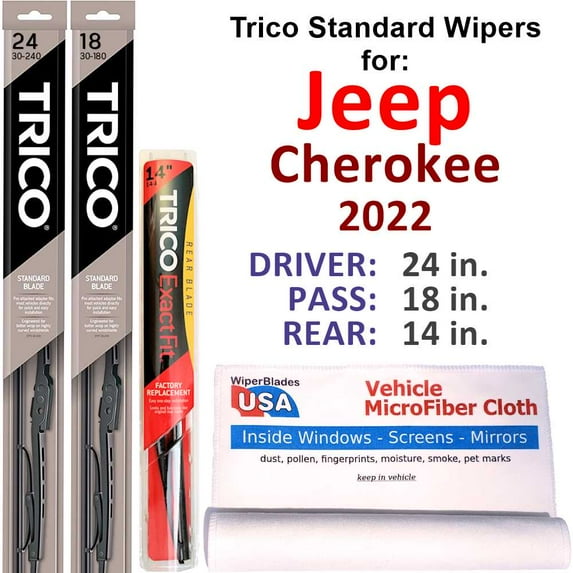 2022 Jeep Cherokee Wiper Blades (Set of 3) w/Rear Wiper