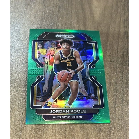 2022 Jordan Poole Michigan Wolverines 2022 Panini Prizm Draft Picks - Green, NM