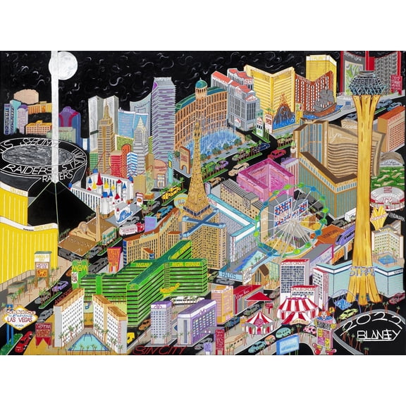 Josh Blaney, 2022 Las Vegas Strip Aerial View 24x36 in Fine Art Poster