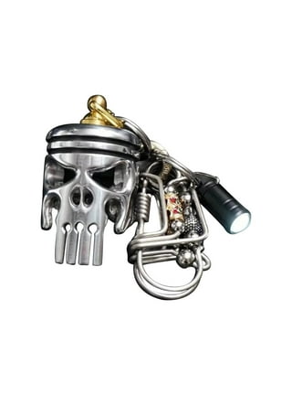 Piston Art Keychain, Piston Keychain Made from Motorcycle Piston, Skeleton  Keychain Engine Piston Model Keyring, Alloy Key Chain Ring, Mini Pendant,  Flashlight & Bottle Opener,Skull Keychain for Men 