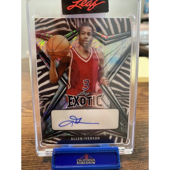2022 Leaf Allen Iverson Zebra Auto #BA-AI1 Philadelphia 76ers Basketball Card