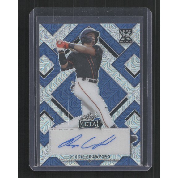 2022 Leaf Metal Baseball Reggie Crawford BA-RC1 /5 Auto RC San Francisco Giants Baseball Card SAN FRANCISCO GIANTS MLB Autographed Baseball Card