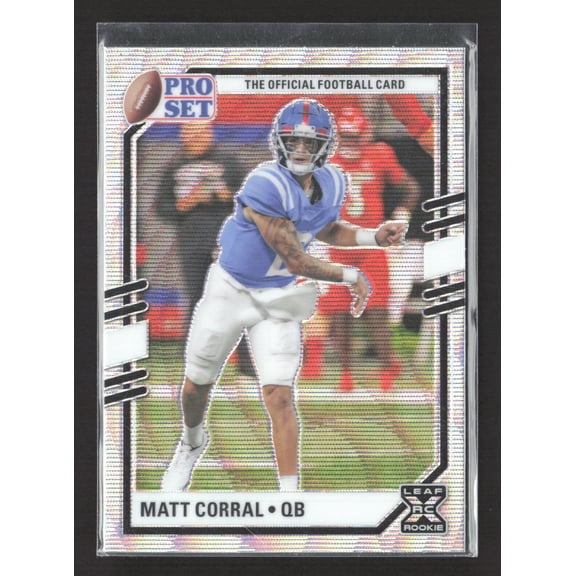 2022 Leaf Pro Set Silver Prism Matt Corral PSB-MC1 RC Ole Miss Rebels Football Card