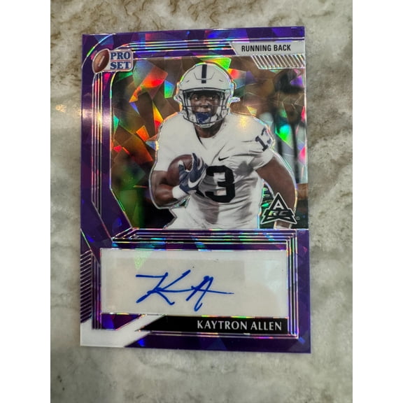 2022 Leaf Pro Set PA-KA1 Kaytron Allen Rookie Auto Penn State Parallel Football Card