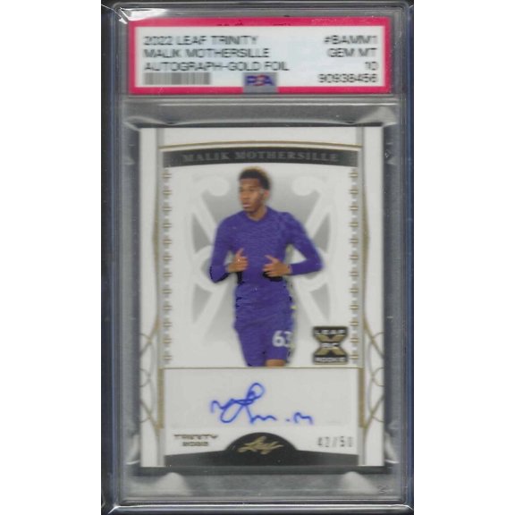 2022 Leaf Trinity Autographs Malik Mothersille #BAMM1 Gold Foil PSA 10