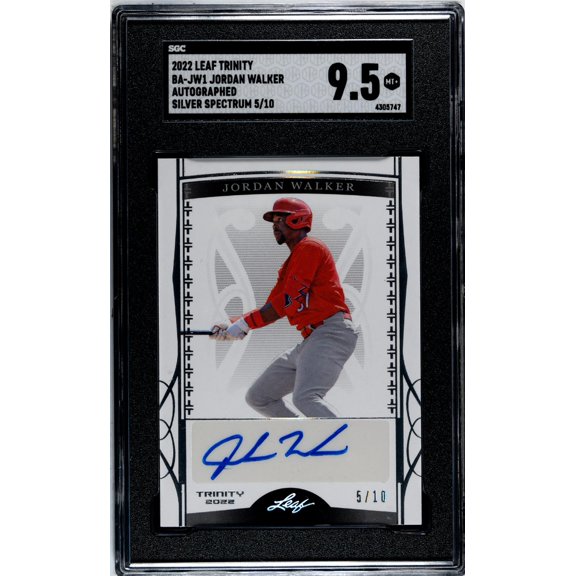 2022 Leaf Trinity #BA-JW1 Jordan Walker Auto. Silver Spectrum /10 SGC 9.5