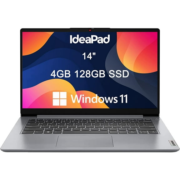 2022 Lenovo Ideapad 1i 14" HD (Intel Dual-Core Celeron N4020, 4GB DDR4 RAM, 128GB Storage, UHD Graphics, Anti-Glare, Webcam) Home & Education Laptop, Bluetooth, Wi-Fi 6, Type-C, Win 11 Home in S Mode
