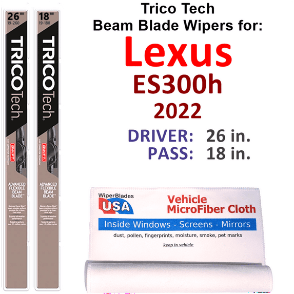 2022 Lexus ES300h Beam Blade Wipers (Set of 2)