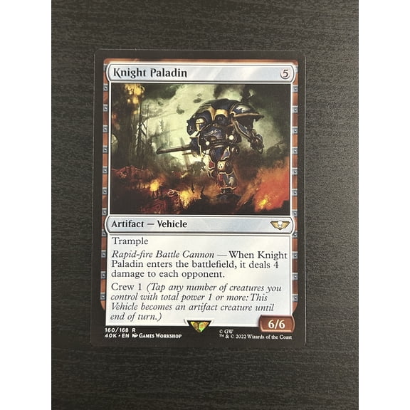 Near Mint 2022 Magic The Gathering Warhammer 40,000 Knight Paladin Wizards Of The Coast Trading Card