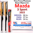 thumbnail image 1 of 2022 Mazda 3 Sport Performance Beam Wipers (Set of 3) w/Rear Wiper, 1 of 3