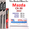 thumbnail image 1 of 2022 Mazda CX-30 Wiper Blades (Set of 3) w/Rear Wiper, 1 of 3