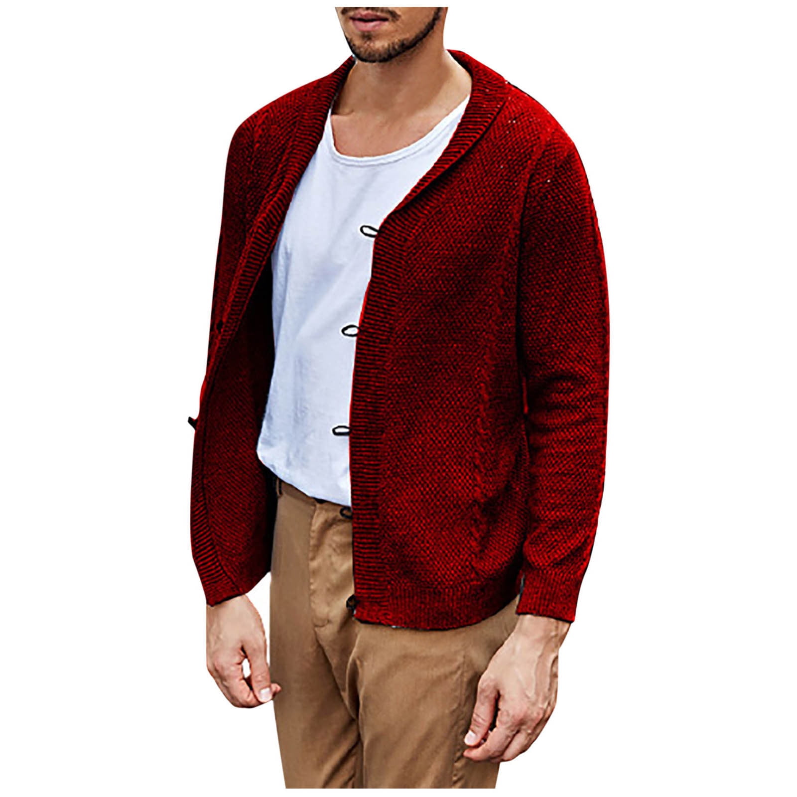 2022 Men's Cardigan button down Sweaters Pullover Casual Knitwear solid