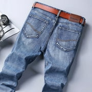 2022 Mens Jeans Fashion Straight Denim Pants Men Classic Casual Jeans Male Plus Size Denim Trousers Ripped Jeans for Men 28-40