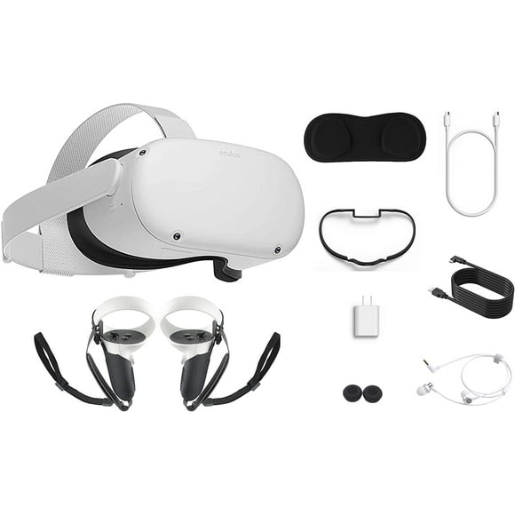 2022 Meta Oculus Quest 2 All-In-One VR Headset, Touch Controllers, 128GB SSD, 1832x1920 up to 90 Hz,3D Audio, Earphone,10Ft Link Cable, Grip Cover,Knuckle & Hand Strap, Lens Cover
