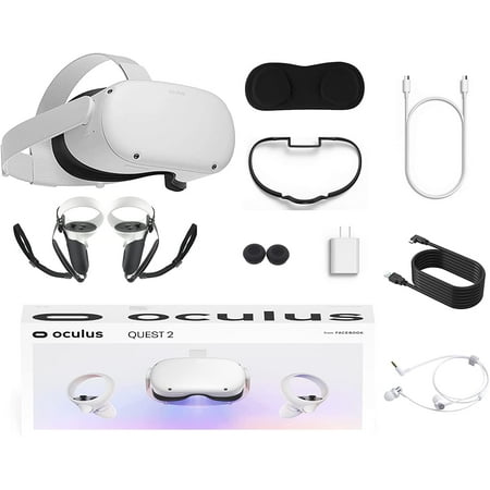 2022 Meta Quest 2 (Oculus) All-In-One VR Headset, Touch Controllers, 256GB SSD, 1832x1920 up to 90 Hz,3D Audio, Carrying Case, Earphone,10Ft Link Cable, Grip Cover,Knuckle & Hand Strap, Lens Cover