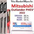 thumbnail image 1 of 2022 Mitsubishi Outlander PHEV Wiper Blades (Set of 3) w/Rear Wiper, 1 of 3