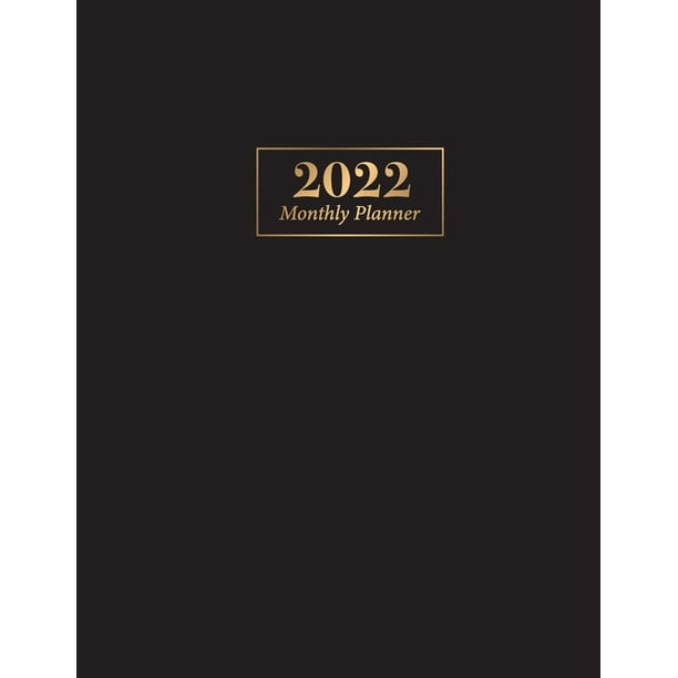 2022 Monthly Planner Black Color Cover Big Large Monthly Planner