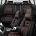 thumbnail image 1 of 2022 for NISSAN ROGUE SPORT Seat Cover, Faux Leather 5 Seats Full Set With a Headrest and Lumbar Support Beautify Interior, Black and Brown Car Seat Covers, Protect Car Seats, 1 of 7