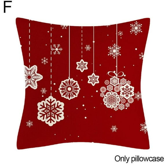 "2022 New 18x18inch Merry Christmas Linen Pillowcase Christmas Tree Pillow Cover Let It Pillow Case Cover For Home Sofa Bedroom Or Living Room Christmas Decoration "