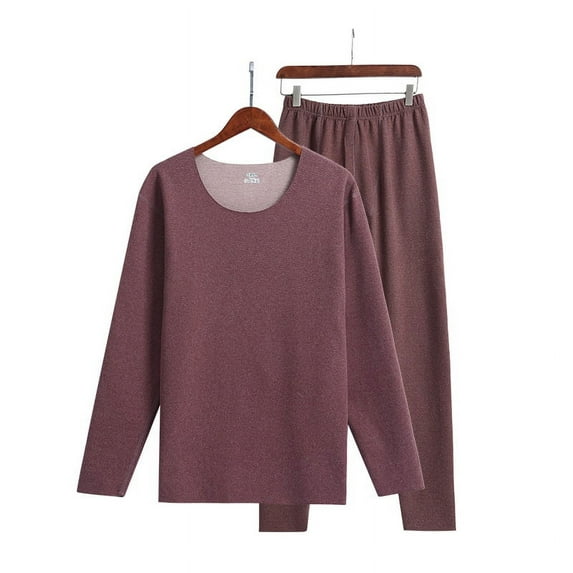 2022 New AB Side De Velvet Double-sided Sanding Cationic Autumn Pants Men's Heating Seamless Thermal Underwear Set Wine red 2XL