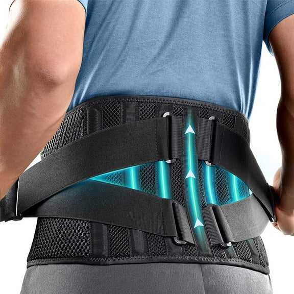 2022 New Back Brace With 7 Support Bars.360 Adjustable Back Strap Back Pain.Non-slip Back Brace to Relieve Low Back Pain.Sciatica and Scoliosis (M.waist:36''-44'')