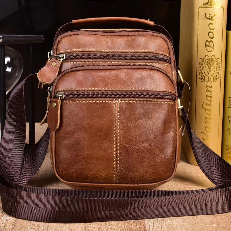 2022 New Business Shoulder Men‘s Bag Crossbody Bag Top Layer Cowhide